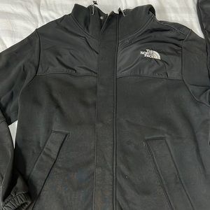 Men’s North Face size L hooded black sweat jacket